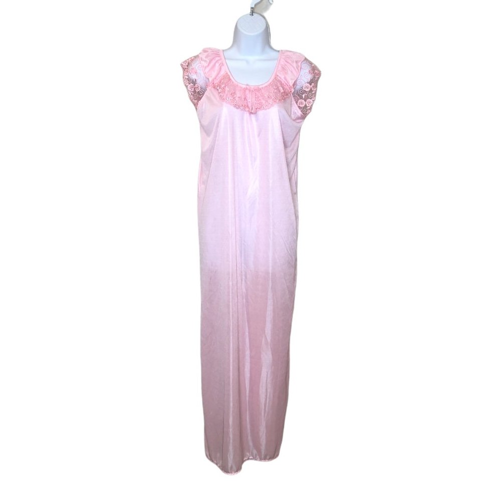 Lace Trim Pink Sleep Gown